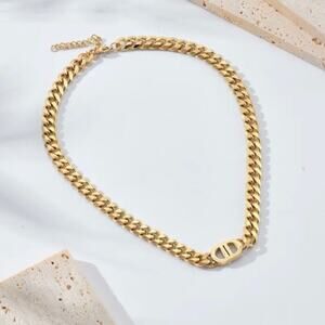 18K Gold Plated Designer CD 18K Chain Necklace